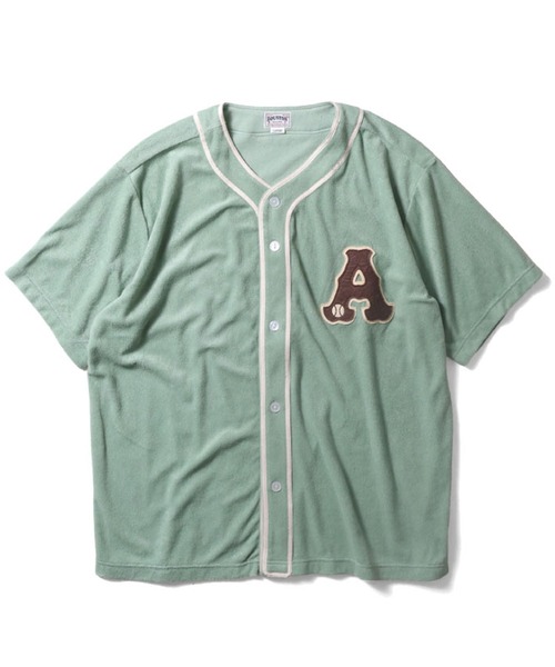 HOUSTON(ヒューストン)の「HOUSTON パイルベースボールシャツ(シャツ/ブラウス・メンズ・アッシュグレー/ブラック/ミント・MEDIUM/LARGE/X-LARGE/XX-LARGE/SMALL)」の3枚目の写真