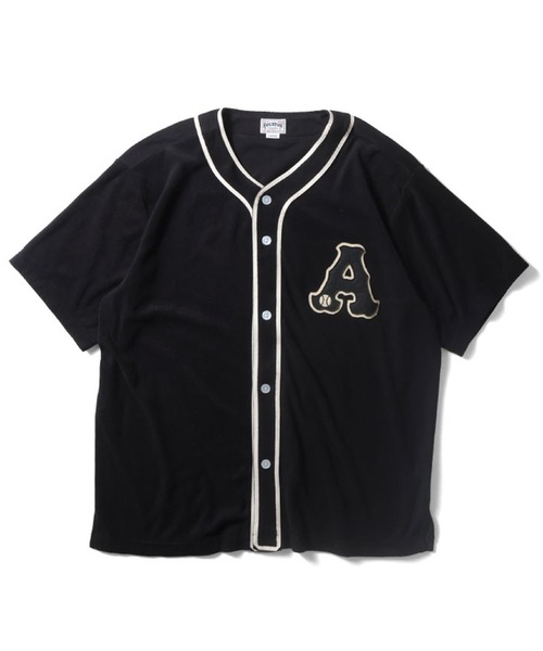 HOUSTON(ヒューストン)の「HOUSTON パイルベースボールシャツ(シャツ/ブラウス・メンズ・アッシュグレー/ブラック/ミント・MEDIUM/LARGE/X-LARGE/XX-LARGE/SMALL)」の2枚目の写真