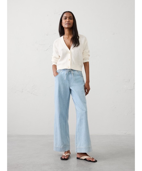 BANANA REPUBLIC FACTORY STORE（バナナリパブリック ファクトリーストア）の「BANANA REPUBLIC FACTORY STORE　　サマーウェイトプルオンワイドデニム（デニムパンツ・レディース・ライトインディゴブルー/ホワイト/インディゴブルー・M/S/XS/L）」の8枚目の写真