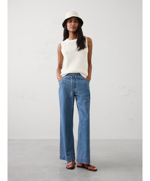 BANANA REPUBLIC FACTORY STORE（バナナリパブリック ファクトリーストア）の「BANANA REPUBLIC FACTORY STORE　　サマーウェイトプルオンワイドデニム（デニムパンツ・レディース・ライトインディゴブルー/ホワイト/インディゴブルー・M/S/XS/L）」の9枚目の写真