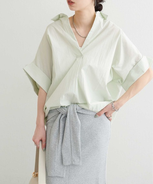 LARUTA(ラルータ)の「【LARUTA】ドルマンスキッパーシャツ(シャツ/ブラウス・レディース・ラベンダー/ミント/その他1/ネイビー/オフホワイト・FREE)」の2枚目の写真