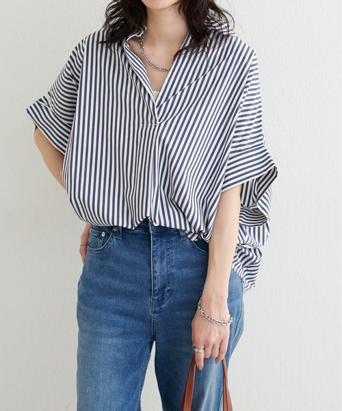 LARUTA(ラルータ)の「【LARUTA】ドルマンスキッパーシャツ(シャツ/ブラウス・レディース・ラベンダー/ミント/その他1/ネイビー/オフホワイト・FREE)」の18枚目の写真