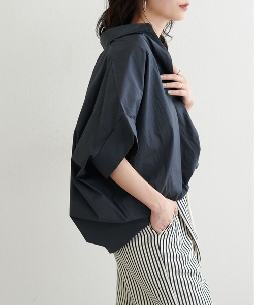 LARUTA(ラルータ)の「【LARUTA】ドルマンスキッパーシャツ(シャツ/ブラウス・レディース・ラベンダー/ミント/その他1/ネイビー/オフホワイト・FREE)」の10枚目の写真