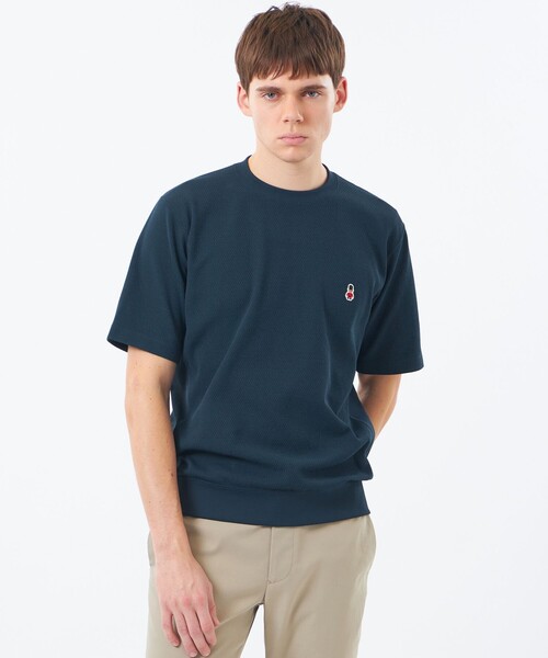 MACKINTOSH PHILOSOPHY(マッキントッシュ フィロソフィー)の「BUCKINGHAM BEAR スウェットTシャツ ミリタリーワッフル(Tシャツ/カットソー・メンズ・ダークネイビー/ベージュ/グリーン系その他2・40/38)」の1枚目の写真