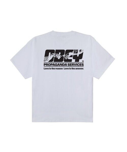 OBEY(オベイ)の「【OBEY】PROPAGANDA SERVICES(Tシャツ/カットソー・レディース・ブラック/ホワイト・SMALL)」の3枚目の写真