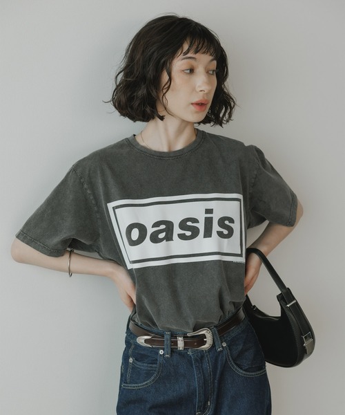 セール】Oasis / オアシス プリントデザイン クルーネックTシャツ