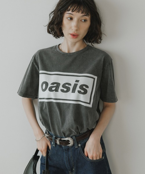セール】Oasis / オアシス プリントデザイン クルーネックTシャツ