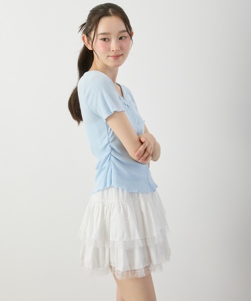 P.V.T(ピーブイティー)の「フリルレースティアードミニスカート(スカート・レディース・White/Black・F)」の16枚目の写真