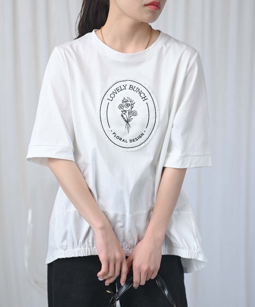 フラワーアプリケットTEE　　　　