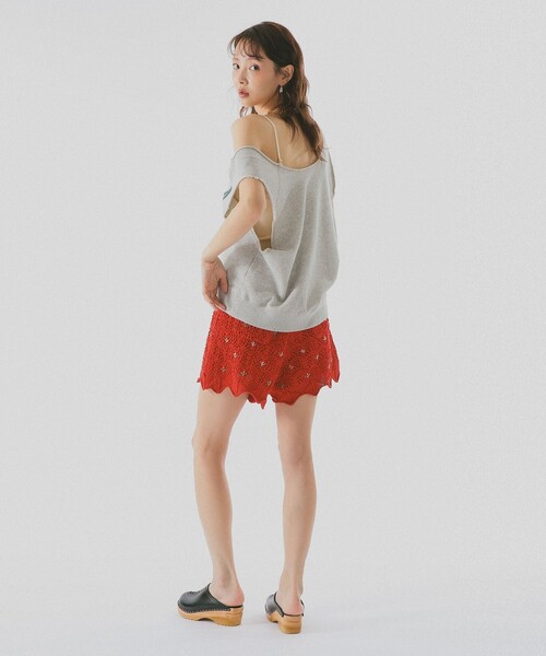 BEAMS COUTURE(ビームスクチュール)の「透かし編み ショート パンツ(その他パンツ・レディース・ホワイト系その他5/レッド・ONE SIZE)」の11枚目の写真