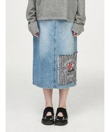 GT Rose Denim Skirt Blue