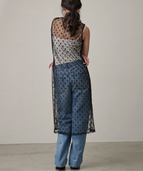 OFROOM(オフルーム)の「Lace Onepiece Narrow Scarf Set|レースワンピースナロースカーフセット(ワンピース・レディース・ホワイト/ブラック・FREE)」の10枚目の写真