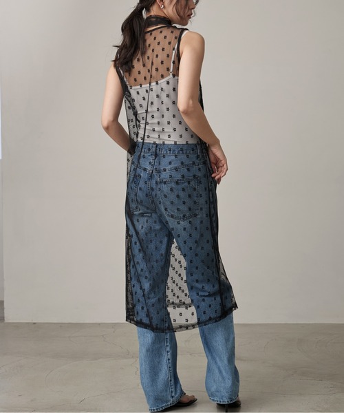 OFROOM(オフルーム)の「Lace Onepiece Narrow Scarf Set|レースワンピースナロースカーフセット(ワンピース・レディース・ホワイト/ブラック・FREE)」の14枚目の写真