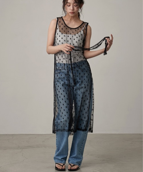 OFROOM(オフルーム)の「Lace Onepiece Narrow Scarf Set|レースワンピースナロースカーフセット(ワンピース・レディース・ホワイト/ブラック・FREE)」の19枚目の写真