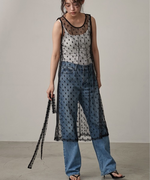 OFROOM(オフルーム)の「Lace Onepiece Narrow Scarf Set|レースワンピースナロースカーフセット(ワンピース・レディース・ホワイト/ブラック・FREE)」の21枚目の写真