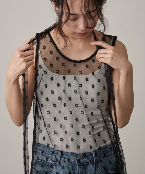 OFROOM(オフルーム)の「Lace Onepiece Narrow Scarf Set|レースワンピースナロースカーフセット(ワンピース・レディース・ホワイト/ブラック・FREE)」の22枚目の写真