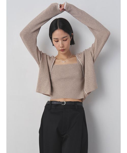 MIESROHE(ミースロエ)の「【セットアップ対応】シルク混RIBニットキャミ(ニット/セーター・レディース・ダークネイビー/ホワイト/ベージュ/ミント・F)」の10枚目の写真