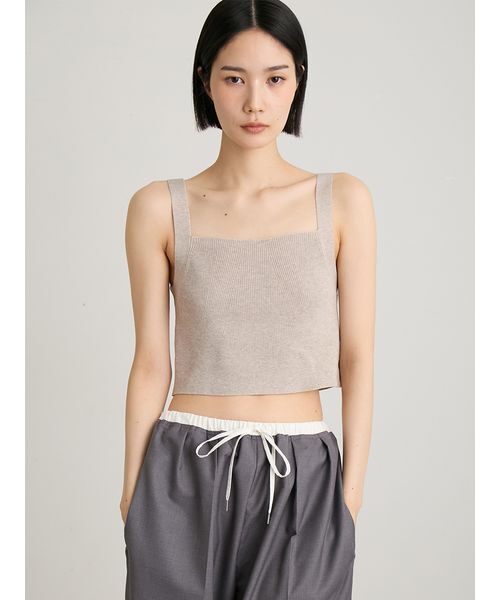 MIESROHE(ミースロエ)の「【セットアップ対応】シルク混RIBニットキャミ(ニット/セーター・レディース・ダークネイビー/ホワイト/ベージュ/ミント・F)」の17枚目の写真