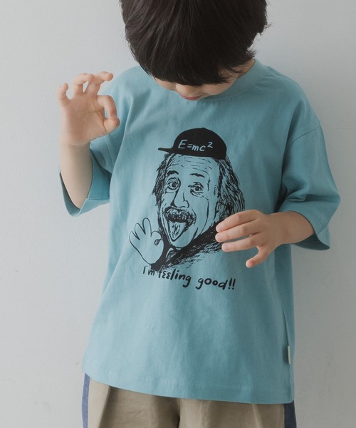 MAKE YOUR DAY(メイクユアデイ)の「OKアインシュタイン柄半袖Tシャツ(Tシャツ/カットソー・キッズ・イエロー/ミント・90/80/140/130/120/100/110)」の8枚目の写真