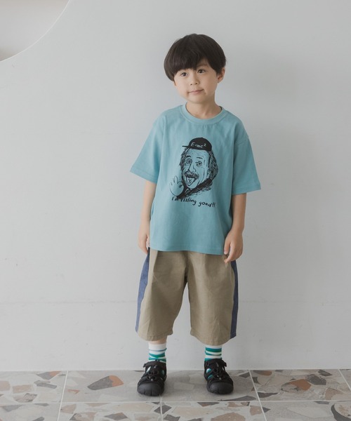 MAKE YOUR DAY(メイクユアデイ)の「OKアインシュタイン柄半袖Tシャツ(Tシャツ/カットソー・キッズ・イエロー/ミント・90/80/140/130/120/100/110)」の7枚目の写真