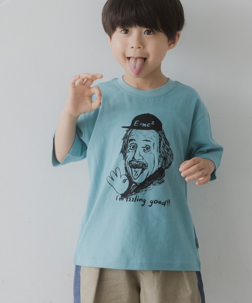 MAKE YOUR DAY(メイクユアデイ)の「OKアインシュタイン柄半袖Tシャツ(Tシャツ/カットソー・キッズ・イエロー/ミント・90/80/140/130/120/100/110)」の6枚目の写真