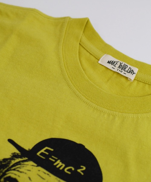 MAKE YOUR DAY(メイクユアデイ)の「OKアインシュタイン柄半袖Tシャツ(Tシャツ/カットソー・キッズ・イエロー/ミント・90/80/140/130/120/100/110)」の16枚目の写真