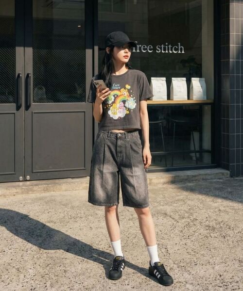 ANEWBROS（アニュブロス）の「ベリーカペンダー バミューダデニムショーツパンツ 3カラー [ANSD_7501]（その他パンツ・レディース・グレー/イエロー×ブラック/ブルー・SMALL/MEDIUM/LARGE/X-LARGE/2XL）」の5枚目の写真
