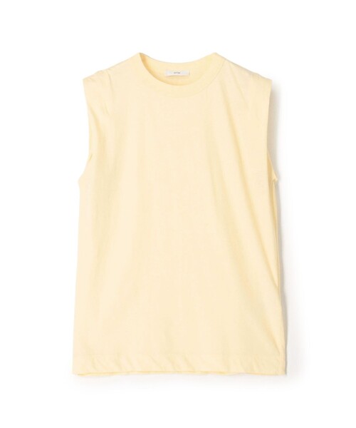 ATON(エイトン)の「ATON FRESCA SINGLE JERSEY ノースリーブプルオーバー(タンクトップ・レディース・ライトイエロー/ライトブルー・1)」の2枚目の写真