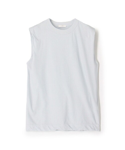 ATON(エイトン)の「ATON FRESCA SINGLE JERSEY ノースリーブプルオーバー(タンクトップ・レディース・ライトイエロー/ライトブルー・1)」の1枚目の写真
