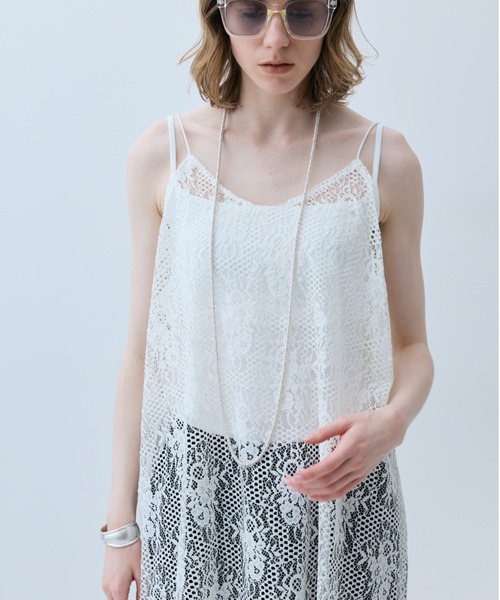flaeu(フラユ)の「Lace Tunic Camisole(キャミソール・レディース・ブラック/アイボリー・FREE)」の10枚目の写真