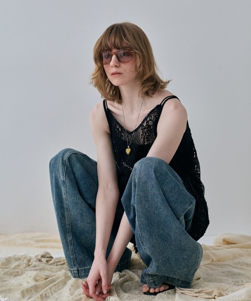 flaeu(フラユ)の「Lace Tunic Camisole(キャミソール・レディース・ブラック/アイボリー・FREE)」の11枚目の写真