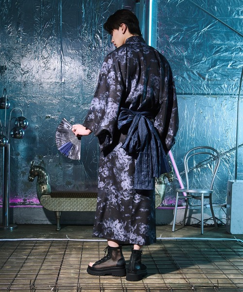 Ellno Loset(エルノロゼット)の「扇子付きアソート浴衣3set【浴衣・兵児帯・扇子】(浴衣・メンズ・ブラック/ダークブルー・SMALL/MEDIUM/LARGE)」の11枚目の写真