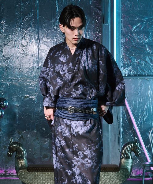 Ellno Loset(エルノロゼット)の「扇子付きアソート浴衣3set【浴衣・兵児帯・扇子】(浴衣・メンズ・ブラック/ダークブルー・SMALL/MEDIUM/LARGE)」の15枚目の写真