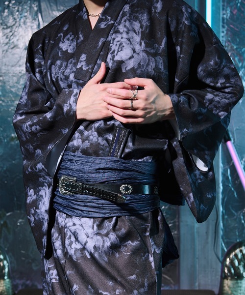 Ellno Loset(エルノロゼット)の「扇子付きアソート浴衣3set【浴衣・兵児帯・扇子】(浴衣・メンズ・ブラック/ダークブルー・SMALL/MEDIUM/LARGE)」の13枚目の写真