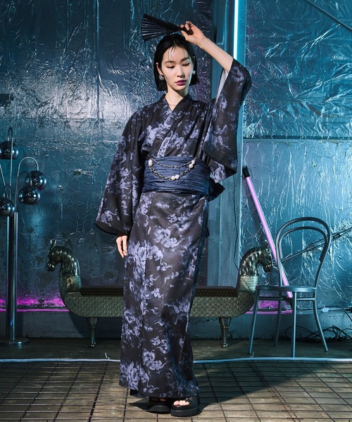 Ellno Loset(エルノロゼット)の「扇子付きアソート浴衣3set【浴衣・兵児帯・扇子】(浴衣・メンズ・ブラック/ダークブルー・SMALL/MEDIUM/LARGE)」の21枚目の写真