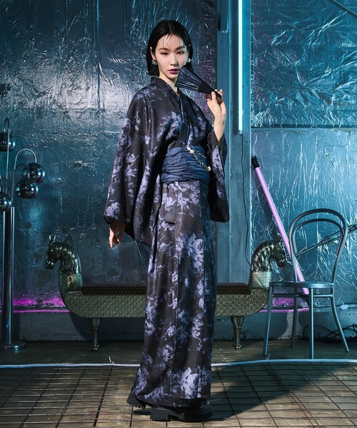 Ellno Loset(エルノロゼット)の「扇子付きアソート浴衣3set【浴衣・兵児帯・扇子】(浴衣・メンズ・ブラック/ダークブルー・SMALL/MEDIUM/LARGE)」の18枚目の写真