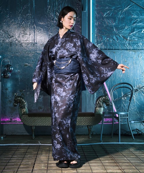 Ellno Loset(エルノロゼット)の「扇子付きアソート浴衣3set【浴衣・兵児帯・扇子】(浴衣・メンズ・ブラック/ダークブルー・SMALL/MEDIUM/LARGE)」の20枚目の写真