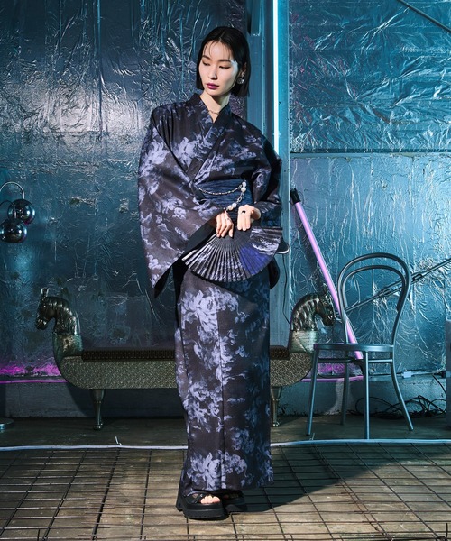 Ellno Loset(エルノロゼット)の「扇子付きアソート浴衣3set【浴衣・兵児帯・扇子】(浴衣・メンズ・ブラック/ダークブルー・SMALL/MEDIUM/LARGE)」の22枚目の写真