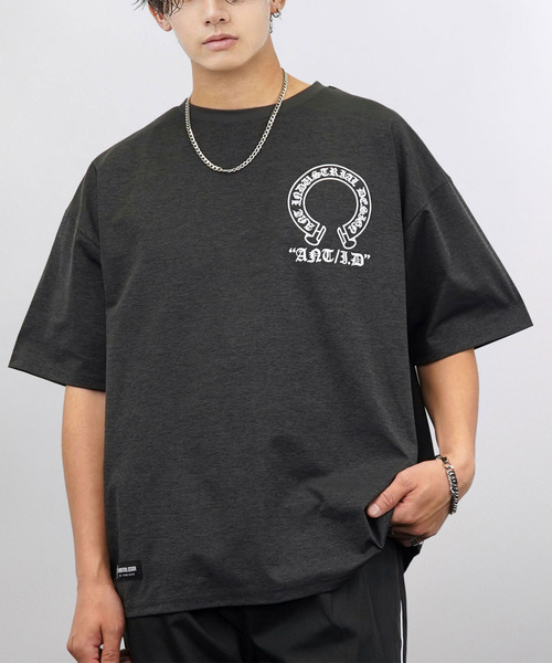 セール】接触冷感 グラフィック 半袖 Tシャツ ルーズフィット ロゴ