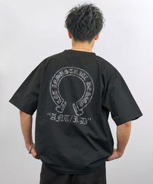 接触冷感 グラフィック 半袖 Tシャツ ルーズフィット ロゴ 刺繍