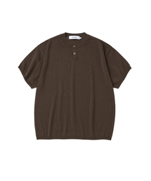 シェロン冷感シングルクロップニット_ヘンリーネック5カラー