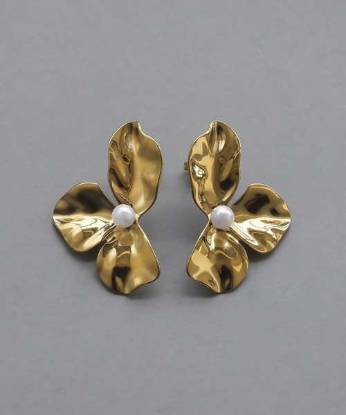 abaskdesign（アバスクデザイン）の「金属アレルギー対応　フラワーモチーフピアス（ピアス（両耳用）・レディース・シルバー/ゴールド・FREE）」の9枚目の写真