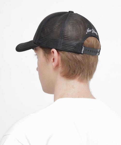AVIREX(アヴィレックス)の「VARSITY OVAL LOGO MESH CAP / バーシティ オーバル ロゴ メッシュキャップ / AVIREX / アヴィレックス(キャップ・メンズ・ブラック/ホワイト・F)」の3枚目の写真