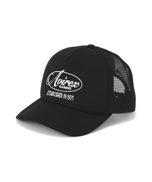 AVIREX(アヴィレックス)の「VARSITY OVAL LOGO MESH CAP / バーシティ オーバル ロゴ メッシュキャップ / AVIREX / アヴィレックス(キャップ・メンズ・ブラック/ホワイト・F)」の2枚目の写真