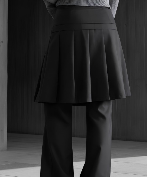center i(センターアイ)の「プリーツスカートレイヤードワイドパンツ(その他パンツ・レディース・ブラウン/ブラック/グレー・FREE)」の9枚目の写真