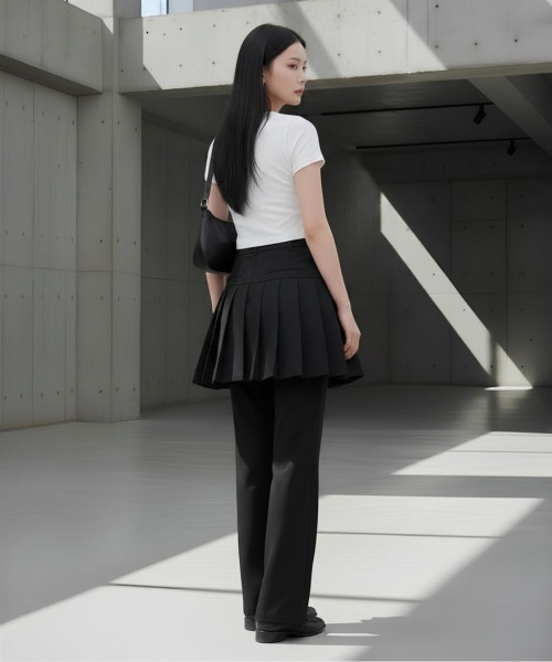 center i(センターアイ)の「プリーツスカートレイヤードワイドパンツ(その他パンツ・レディース・ブラウン/ブラック/グレー・FREE)」の18枚目の写真