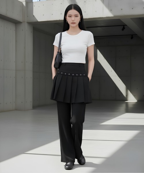 center i(センターアイ)の「プリーツスカートレイヤードワイドパンツ(その他パンツ・レディース・ブラウン/ブラック/グレー・FREE)」の19枚目の写真