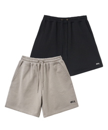 YALE（イェール）の「[2PACK] スモールアーチスウェットショーツ_ベージュ/ブラック（その他パンツ）」