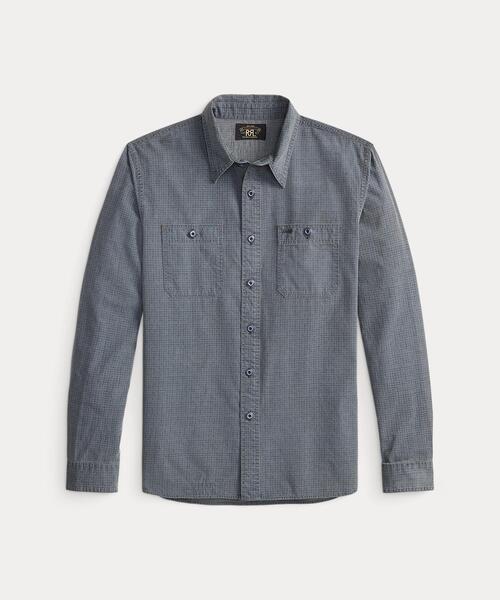 RRL(ダブル アール エル)の「チェックプリント ウーブン ワークシャツ(シャツ/ブラウス・メンズ・ブルー・S/M/L/XL/XS/XXL)」の1枚目の写真
