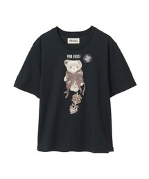 テディ&ネコプリントカットソー